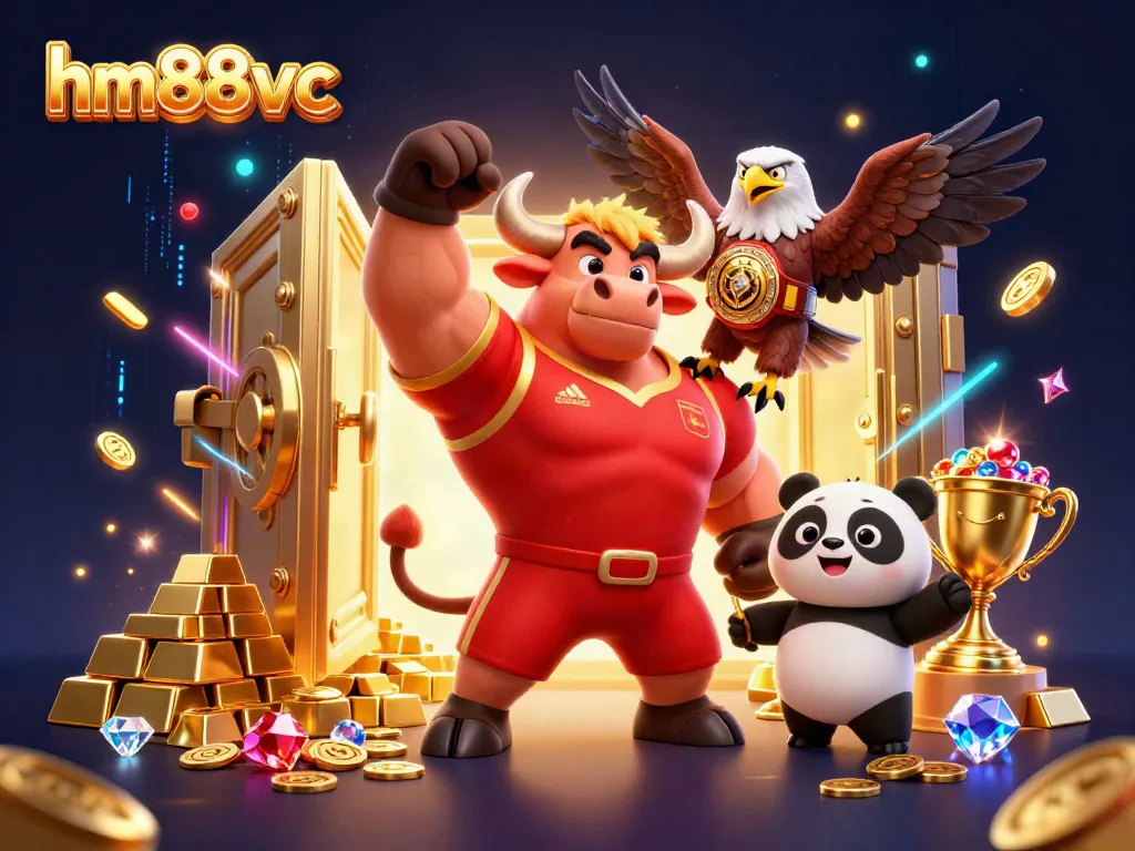 Experience thrilling wins with hm88vc in a vibrant casino illustrated scene.