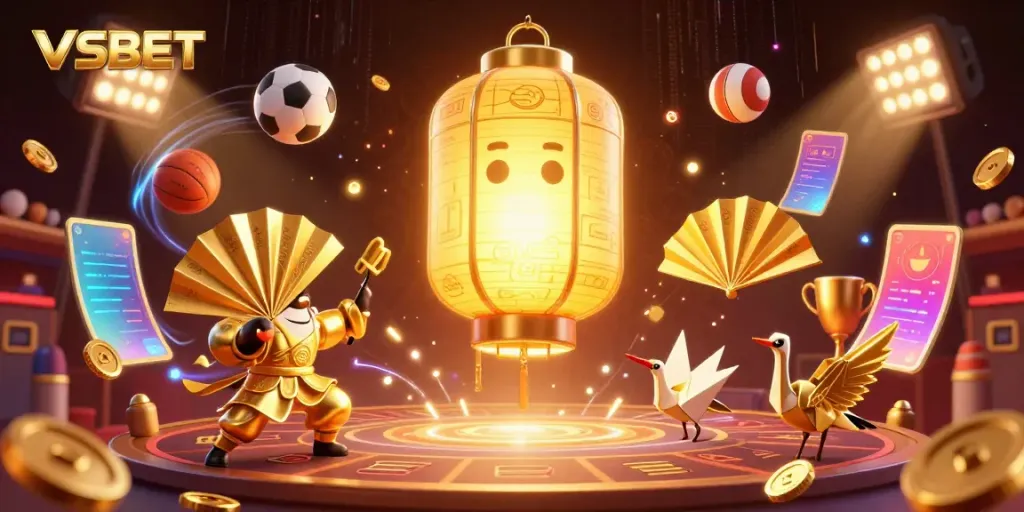 Engage with VSBET through vibrant online gaming scenes animated by dynamic sports elements and cultural motifs.