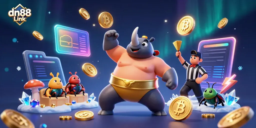 Experience the excitement of dn88 Link with 3D characters and vibrant casino elements.