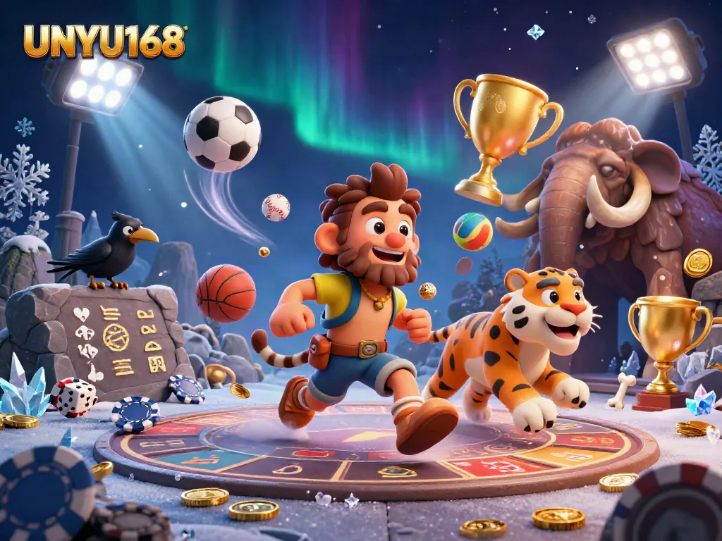 Gamble di UNYU168 dengan gambar kasino prasejarah yang penuh aksi dan keseruan.