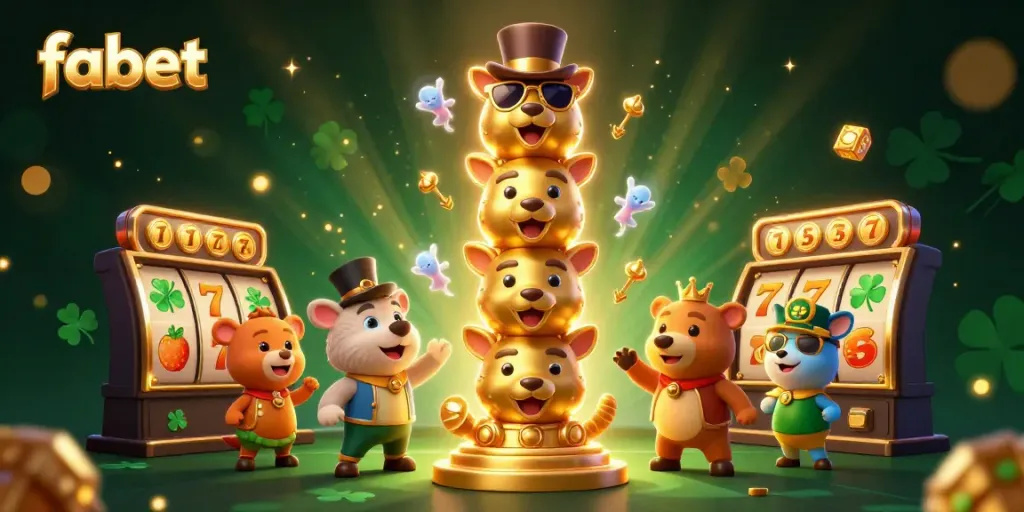 Experience thrilling gameplay with fabet's vibrant casino atmosphere featuring animated totem characters.