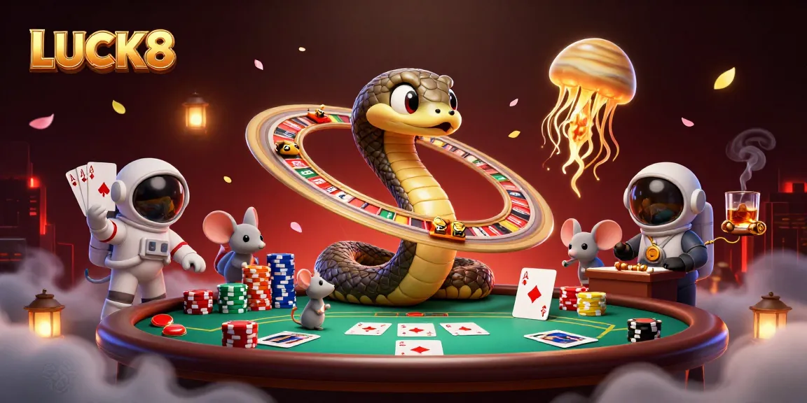 Experience thrilling bets with LUCK8 at a cosmic roulette game featuring fantasy characters.