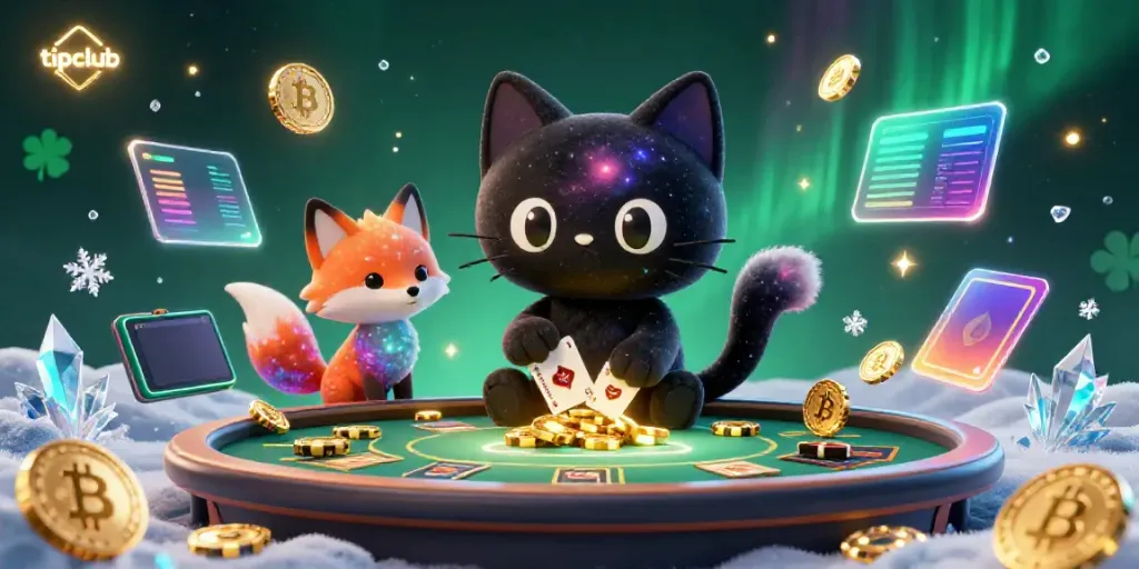 Win big with tipclub in an enchanting cosmic casino scene featuring vibrant gaming elements.