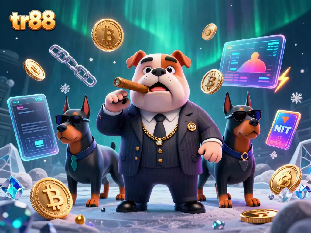 Engage in thrilling action with tr88 featuring a mafia bulldog and Doberman bodyguards amidst cryptocurrency elements.