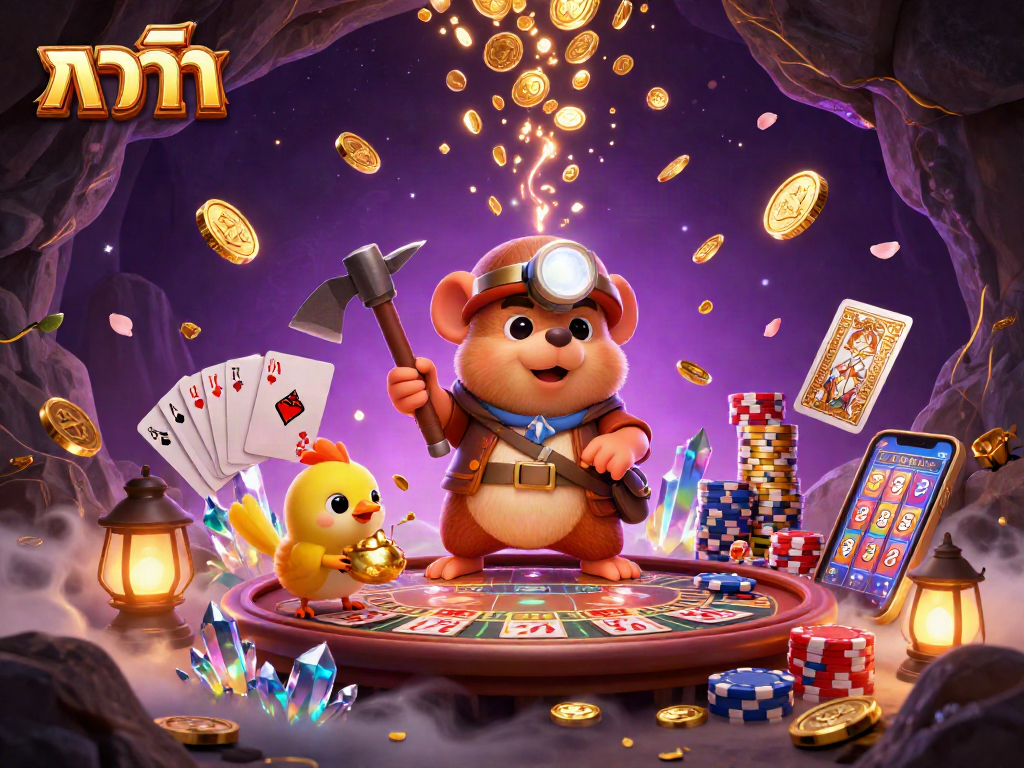 Engage in thrilling baccarat games while a treasure hunter mole and canary discover riches.