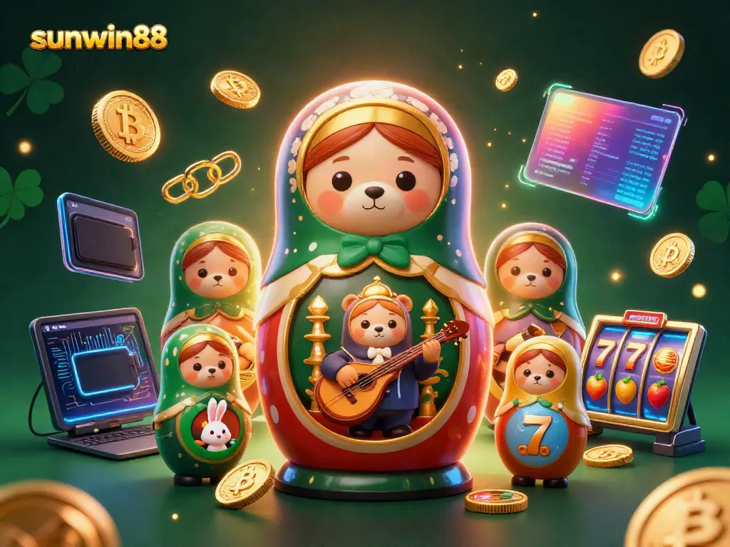 Engage with sunwin88's vibrant casino scene filled with playful characters and immersive elements.
