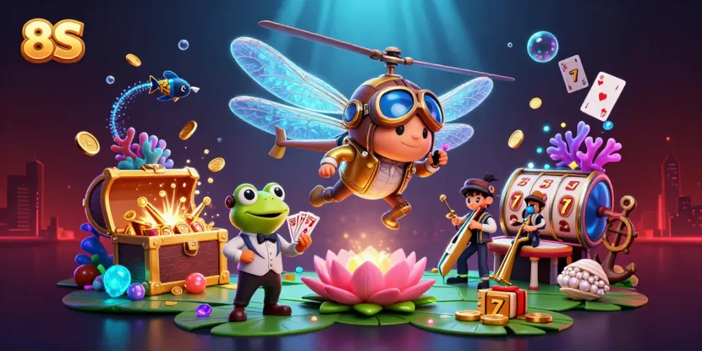 Experience thrilling gameplay in an immersive 8S casino scene with vibrant characters and exciting elements.