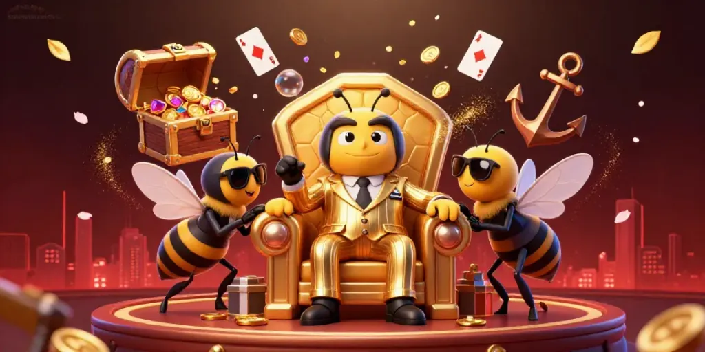 Experience the excitement of sunwin com with a vibrant 3D casino scene featuring animated characters and dazzling game elements.