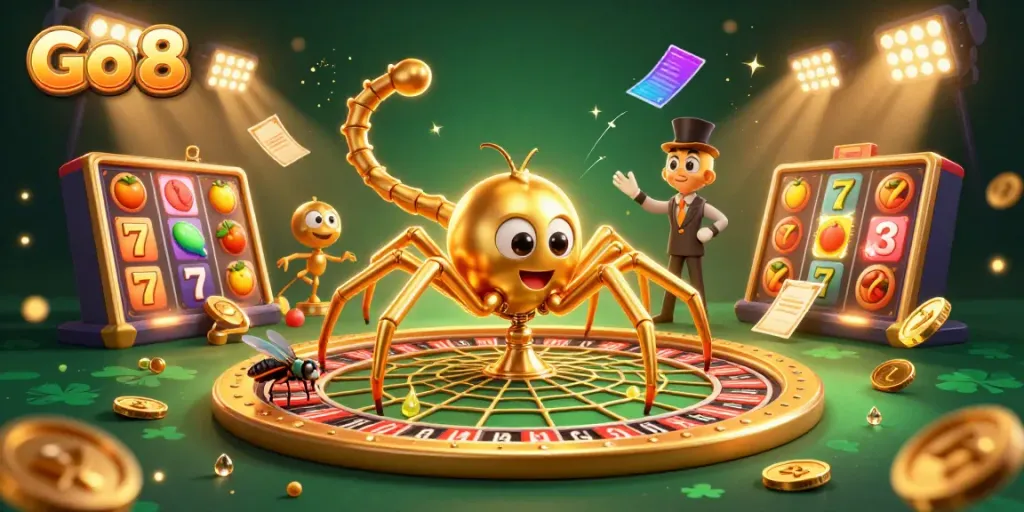 Experience the thrilling world of Go 8 with an engaging casino scene full of action and excitement.