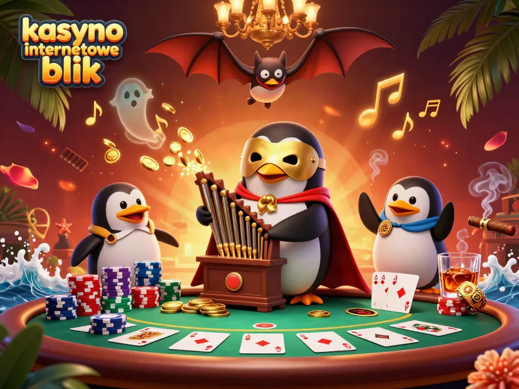 Experience the thrill of kasyno internetowe blik with a vibrant 3D casino illustration showcasing festive action.