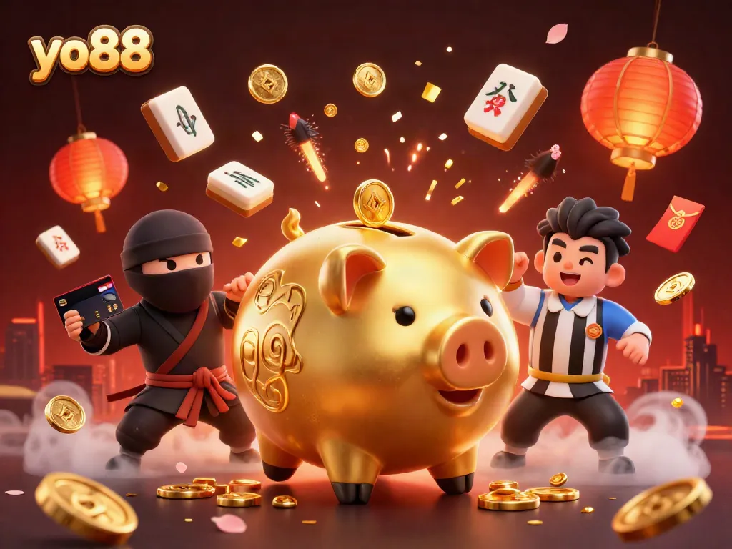 Engage with yo88's thrilling 3D casino experience featuring vibrant characters and game elements.