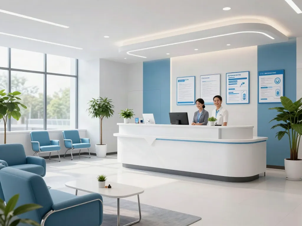 Situs slot in a modern healthcare setting showcasing patient care and medical services.