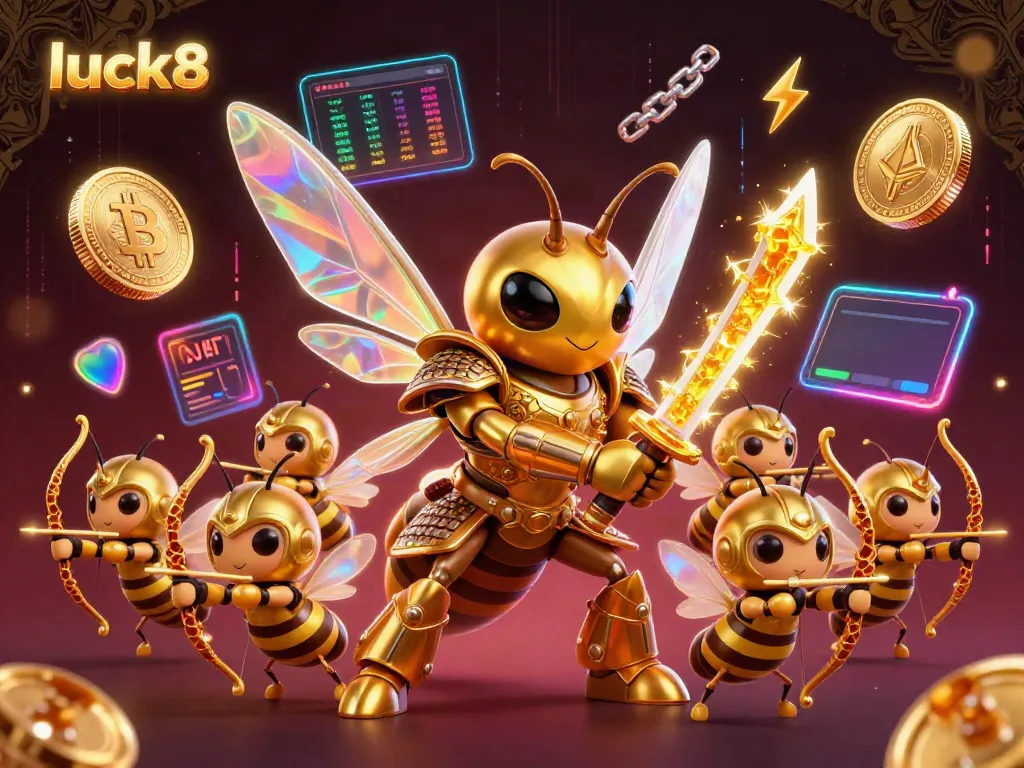 Experience high-stakes action with luck8, showcased by a dynamic scene of gaming excitement and cryptocurrency.
