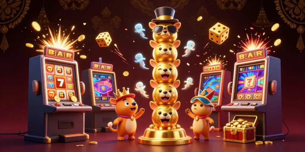 Witness socolive's vibrant casino scene featuring a dynamic golden totem pole amidst jackpot excitement.