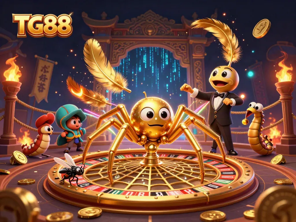 Engage with TG88 as the fly nervously bets at the roulette wheel crafted by a golden spider.