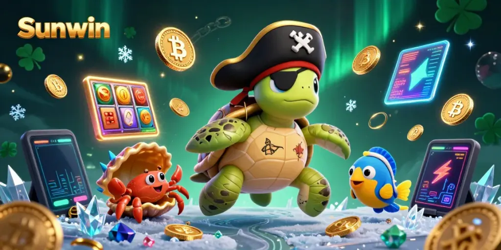 Experience the thrilling 3D world of Sunwin with vibrant characters and casino elements.