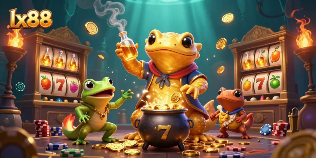 Experience winning strategies at lx88 with a vibrant, high-stakes casino illustration.
