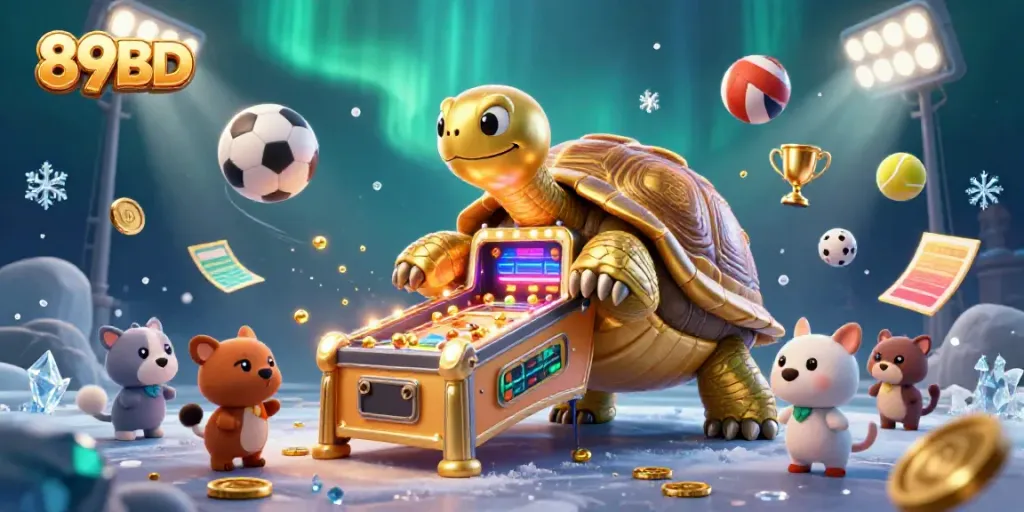 Play exciting games at 89BD with a colossal tortoise pinball machine and sports elements.