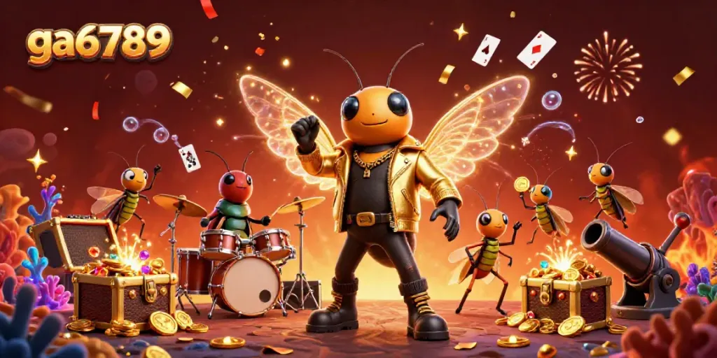 Experience the thrill of ga6789 as vibrant characters and casino elements celebrate in a dynamic 3D scene.