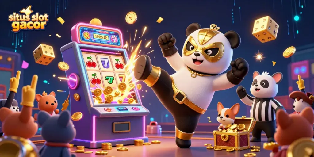 Experience exhilarating fun with situs slot gacor in a lively 3D casino scene full of excitement.