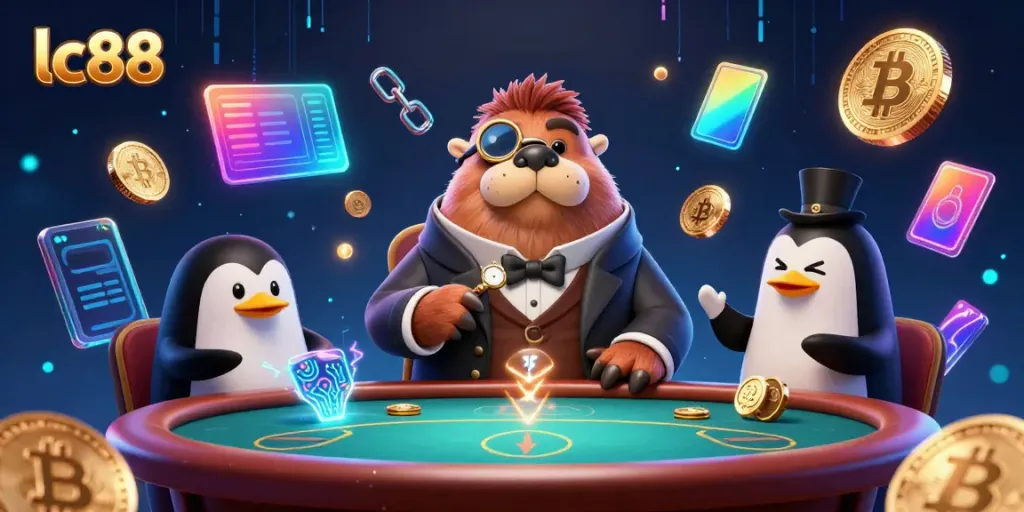 Engage with exciting lc88 poker action at an underwater casino with charming characters.