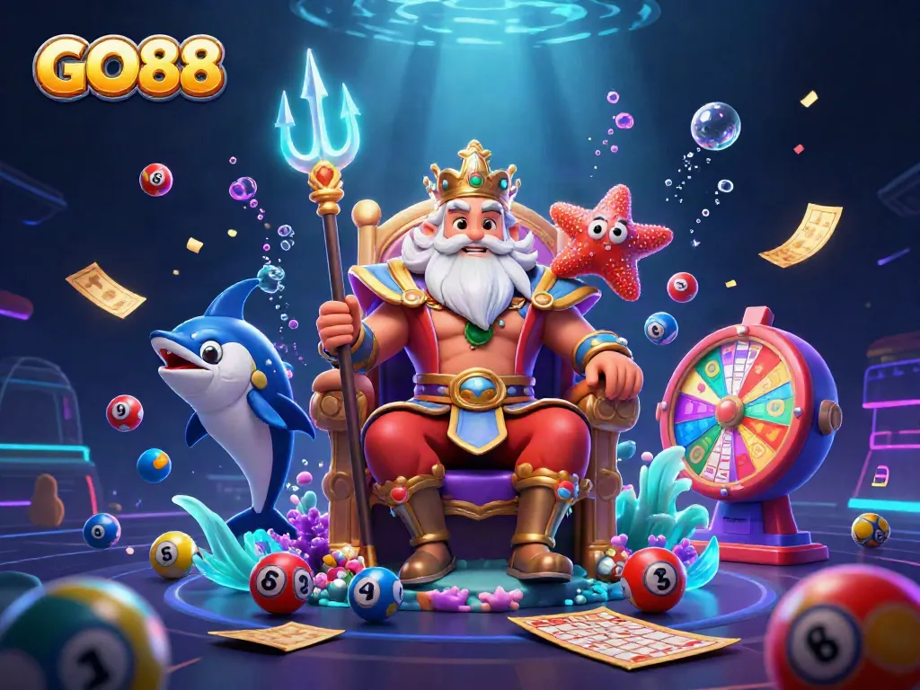 Experience the excitement of GO88 with lively characters and vibrant game elements in this animated scene.
