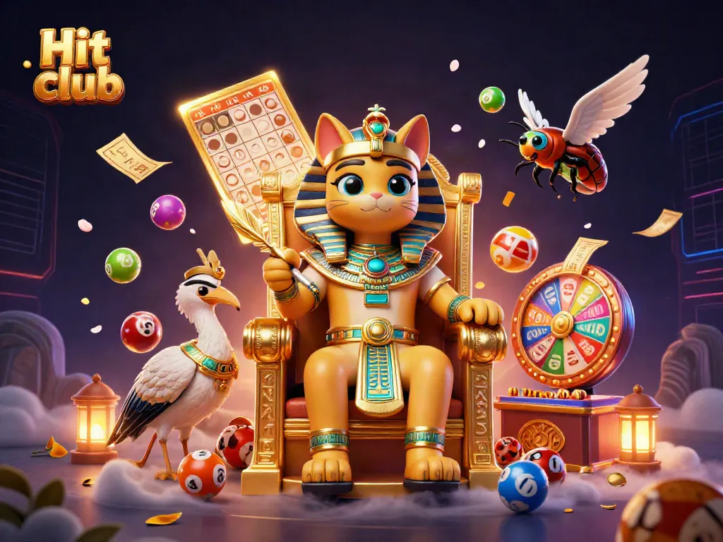 Play thrilling games at Hit club with vibrant visuals, including lottery elements and dynamic characters.