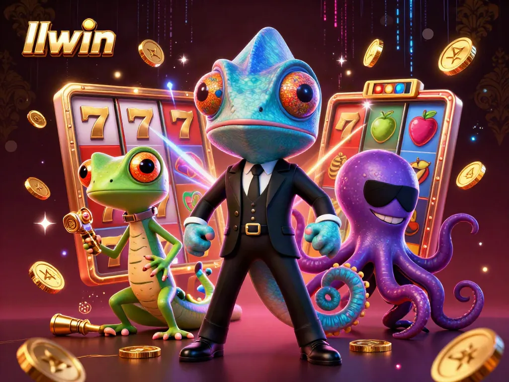 llwin players engaging with thrilling slots and jackpot excitement in a vibrant scene