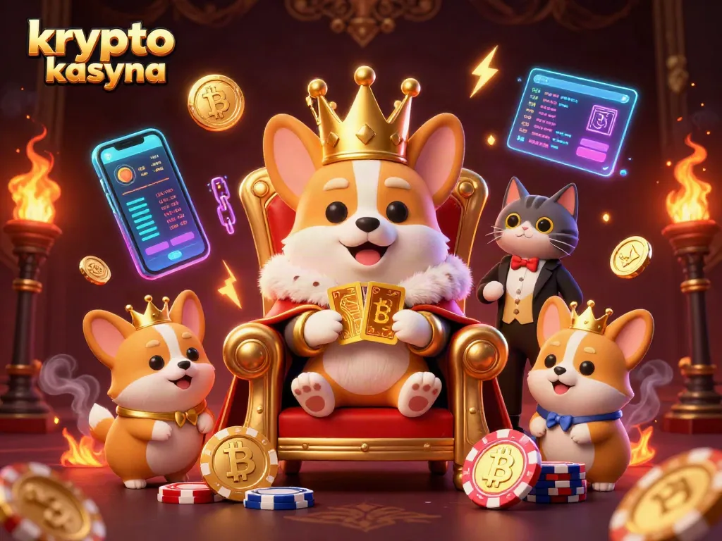 Play exciting games at krypto kasyna featuring colorful Bitcoin and Ethereum coins and charming characters.