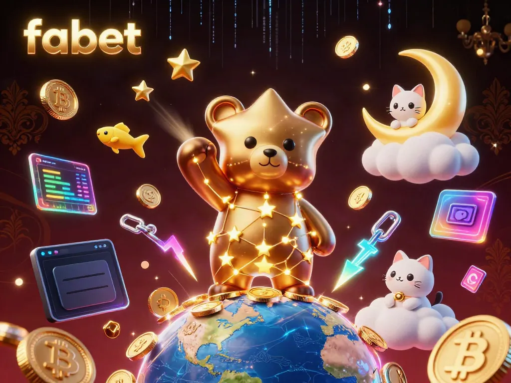 Fabet offers an engaging online betting experience with golden stars, Bitcoin, and Ethereum themes.