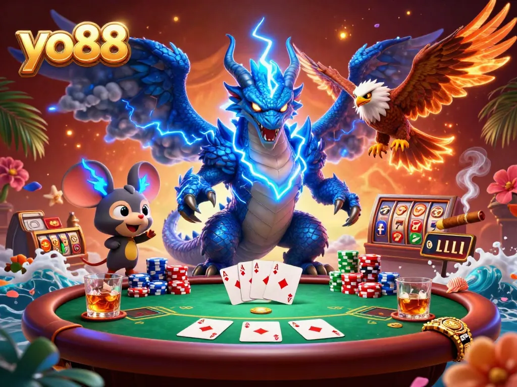 Experience the thrill of yo88, where dynamic poker action meets vibrant casino elements.