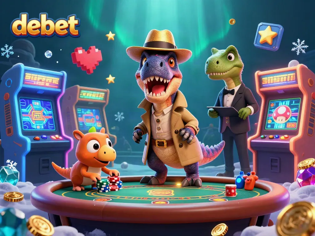Engaging debet scene with a cartoon velociraptor at a blackjack table, animated gaming elements included.