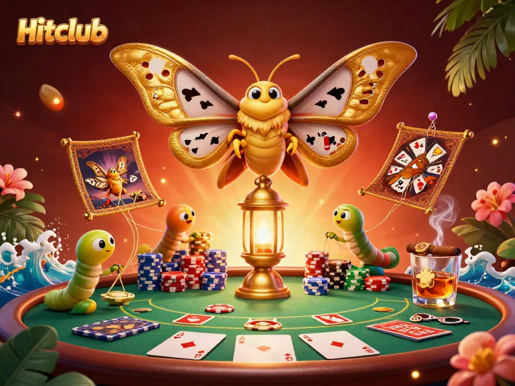 Engage in thrilling games at Hitclub with a vibrant casino scene showcasing roulette, poker, and live gaming elements.
