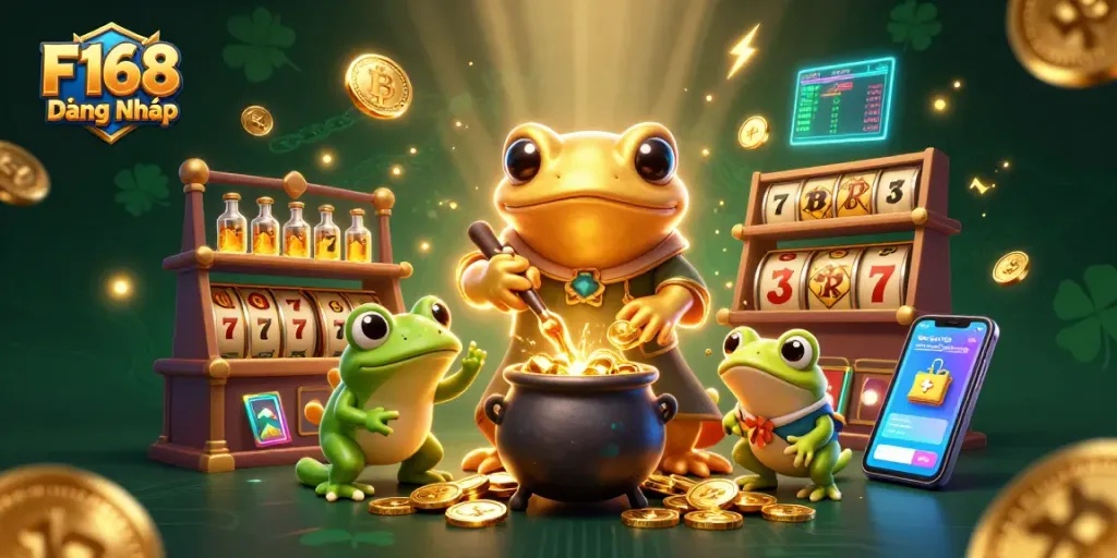 Experience F168 Đăng Nhập with animated alchemists and gaming visuals, illustrating exciting golden opportunities.